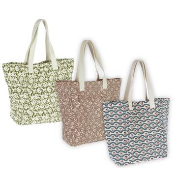 Shopper bag cotton σε 3 vintage σχέδια.,55x18x38cm