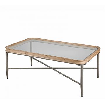 Coffee table με γυάλινο καπάκι 122cm