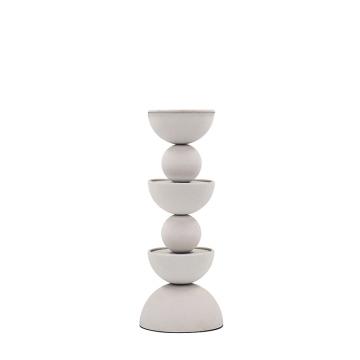 Minimal μεταλλικό κηροπήγο sandy white,32cm