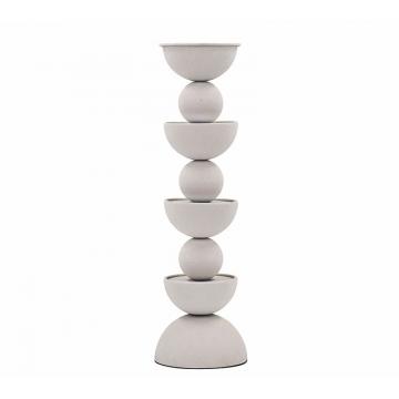 Minimal μεταλλικό κηροπήγο sandy white,43cm