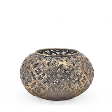 Φαναρι κεριου moroccan αντ.χρυσο, 15.5cm