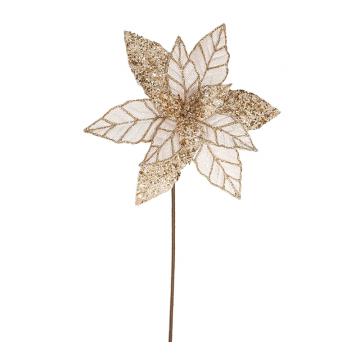 Gilttered Poinsettia  Rose/Gold,d.29cm