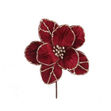 Velvet Magnolia pick  Burgundy,d.25cm
