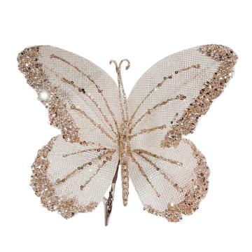 Butterfly w/clip Rose/Gold,28x18cm 