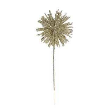 Allium flower w/glitter champagne, d.15cm