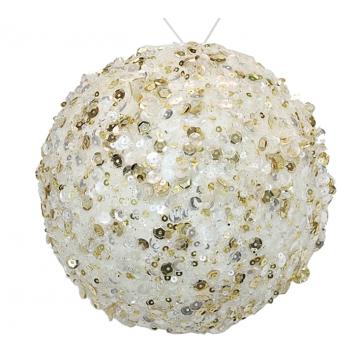Sequin deco ball Ivory,15cm 