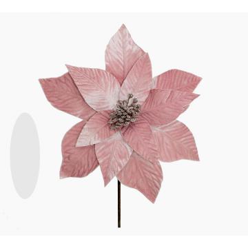 Velvet Poinsettia antique pink,d.28cm 