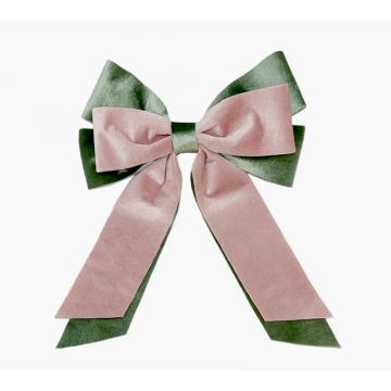 Velvet deco ribbon  Pink Green,23x30cm