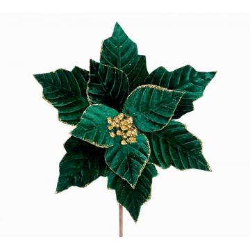 Velvet Poinsettia Emerald Green,d.28cm 