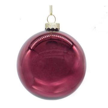 Glass Ball Shiny Burgundy,D.:10cm