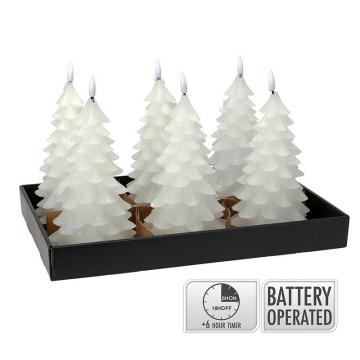 Κερι led με timer σχ.ελατο,λευκο χρ.12.5x19.5cm