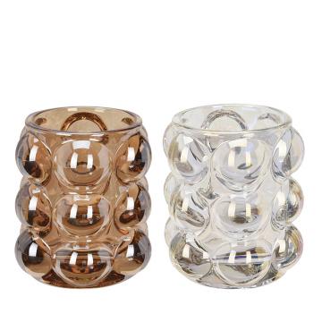 Γυάλινο κηροπήγιο ρεσό "Bubbles",3χρ., 9cm