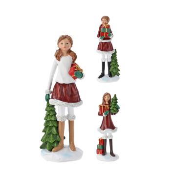 Xmas girl με δώρα (3σχ.),18cm