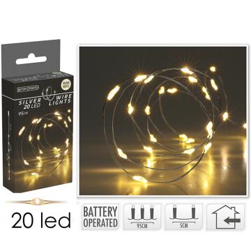 20 microled μπαταρίας με timer,100cm,θ.λευκό