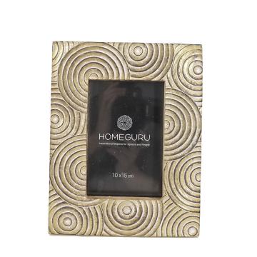 Φωτο/θήκη "κύκλος" polyresin χρυσή κορνίζα 10x15cm