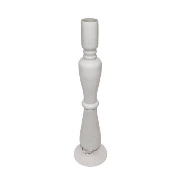Γυάλινο κηροπήγιο κρεμ 9x37cm