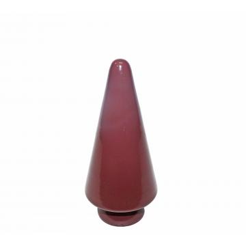Γυάλινο κωνικό έλατο μπορντώ 18cm