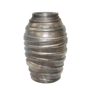 Γυάλινο βάζο "Spiral" με οξείδωση σαμπανί 23x35cm