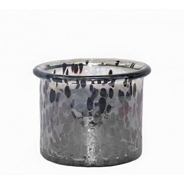 Κηροπήγιο "Drops" φυσητό γυαλί διάφανο/μπλε 14x10cm