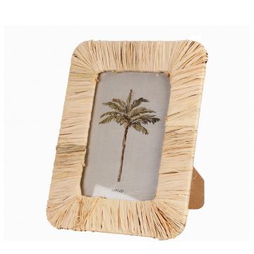 Φωτο/θήκη MDF με ψαθινη επένδυση 16x21cm (φωτο 10x15).