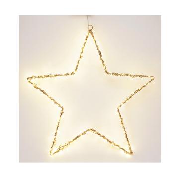 Συρμάτινο χρυσό αστέρι με 150Led και Timer,50cm
