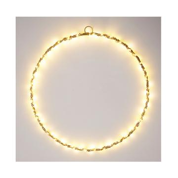 Συρμάτινος χρυσός κύκλος με 120Led&Timer,30cm