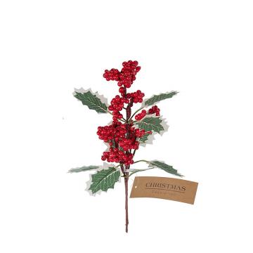 Πικ με κόκκινα berries και φυλλα γκυ,30cm