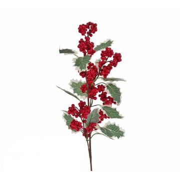 Κλαδί κόκκινα berries και φυλλα γκυ,58cm