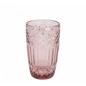 Ποτήρι νερoύ 380ml vintage pink,8x13cm