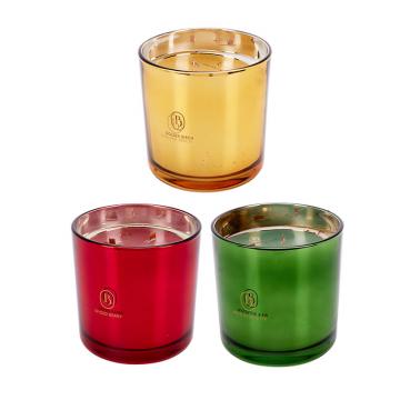 Αρωμ.κερί luxury collection σε γυάλα 15cm,3 θερμά χρ.