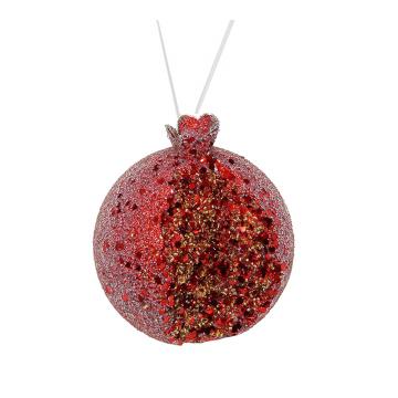 Στολίδι ροδι με κόκκινα beads 8cm