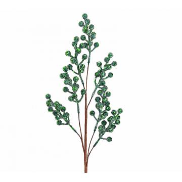 Κλαδί berries πράσινες παγιέτες & χαντρες 66cm