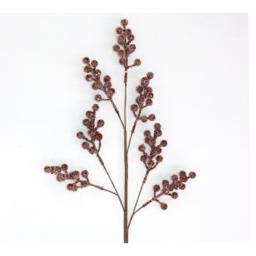 Κλαδί berries καφέ παγιέτες & χαντρες 66cm