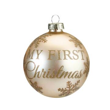 Γυαλ.μπάλλα "My first xmas" χρυσή 8cm