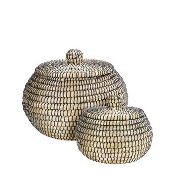 Οβαλ καλάθια με καπάκι KansGrass S/2 τεμ.20-26cm