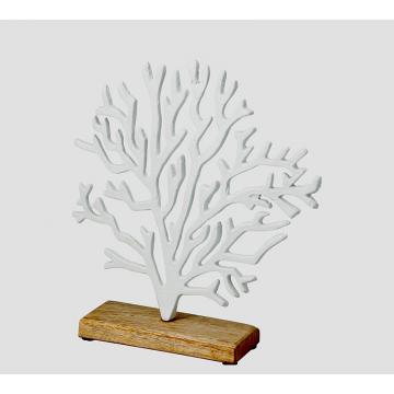Kοράλι σε ξύλινη βάση λευκο χρ.,27cm