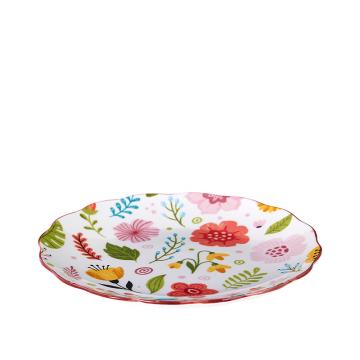 Πιάτο 21cm,σχ.flower,ακανόνιστο χείλος