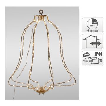 Μεταλλική καμπάνα 120 LED χρυσή 40cm