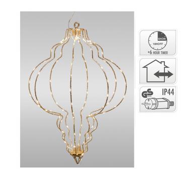 Μεταλλική μπάλα 120 LED χρυσή 58cm