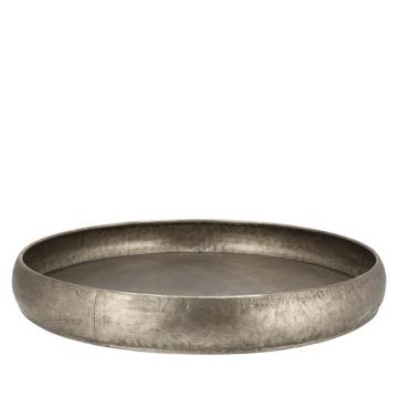 DK227 Μεταλλικός δίσκος rustic σαμπανί χρ.,δ. 37x37x6