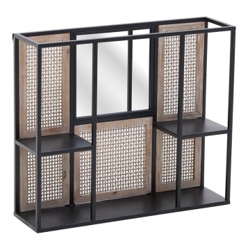 ΡΑΦΙΕΡΑ/ΚΑΘΡΕΠΤΗΣ ΤΟΙΧΟΥ MET/ ΞΥΛ. NATURAL/ΜΑΥΡΗ 70X20X60