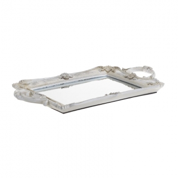 ΔΙΣΚΟΣ POLYRESIN ME ΚΑΘΡΕΠΤΗ ΑΝΤΙΚΕ ΛΕΥΚΟΣ 38X23X5 (Καθρέφτης 22Χ15εκ)