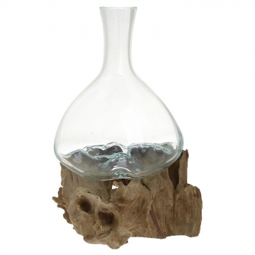 ΒΑΖΟ ΓΥΑΛ/ΞΥΛ. NATURAL/ΔΙΑΦΑΝΟ 28Χ25Χ40