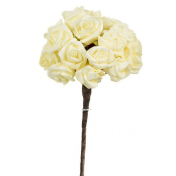 Artekko Roses Bouquet Μπουκέτο με Τεχνητά Τριαντάφυλλα Λάτεξ Εκρού (14x14x65)cm