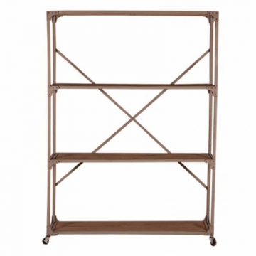 Ραφιέρα ξύλινη με μεταλλική βάση 120.00x35.00x167.00