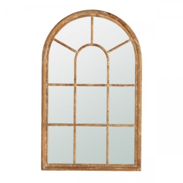Artekko Arch Καθρέπτης Τοίχου σε Καφέ Πατίνα από MDF και Ξύλο Ελάτης (86.4x3.8x137.9)cm