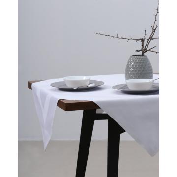 Τραπεζομάντηλο Gourmet με ζακάρ σχέδιο ρίγας 2 ατόμων | 100x100cm Άσπρο