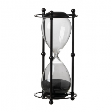 Artekko Hourglass Διακοσμητική Κλεψύδρα σε Μαύρη Μεταλλική Βάση με Μαύρη Άμμο (15.8x15.8x33)cm