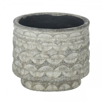 Artekko Pot Κασπώ από Τερακότα σε Γκρι Πατίνα (20x20x16.5)cm