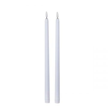 Artekko Flame Λευκά Πλαστικά Κεριά Led με Τηλεχειριστήριο (2x2x38)cm 2pcs